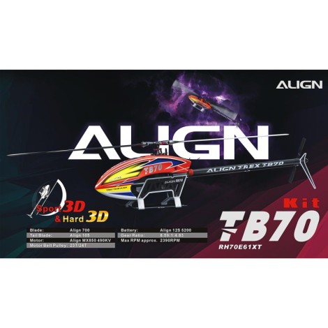 Align T-Rex TB70 Electric Helicopter Kit (Orange) w/Motor & Blades Align T-Rex TB70 Electric Helicopter Kit (Orange) w/Motor & Blades