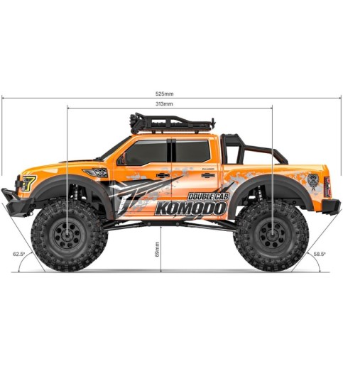 Gmade Komodo GS02F Double Cab TS 1/10 4WD Rock Crawler Kit