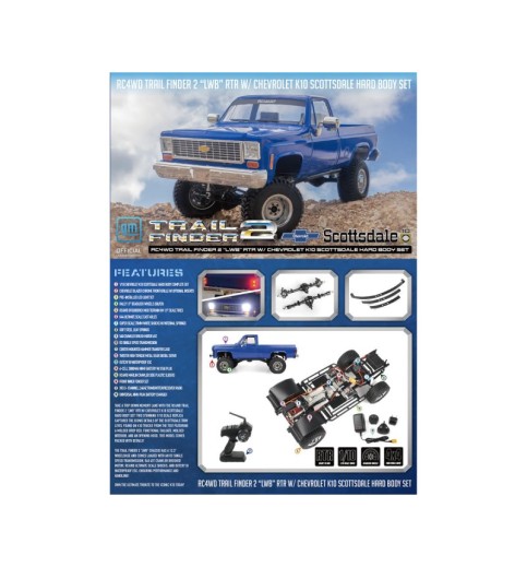RC4WD Trail Finder 2 "LWB" RTR Scale Truck w/Chevrolet K10 Scottsdale Hard Body