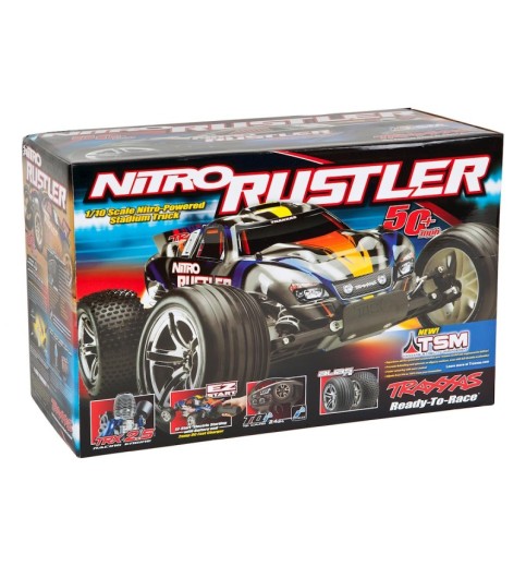 Traxxas Nitro Rustler 1/10 RTR Stadium Truck w/TQi 2.4GHz, TSM, EZ Start, Battery & DC Charger