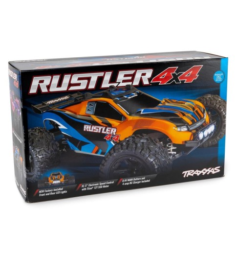 Traxxas Rustler 4X4 1/10 RTR Stadium Truck w/LED Light Set w/XL-5 ESC, TQ 2.4GHz Radio, Battery & DC Charger